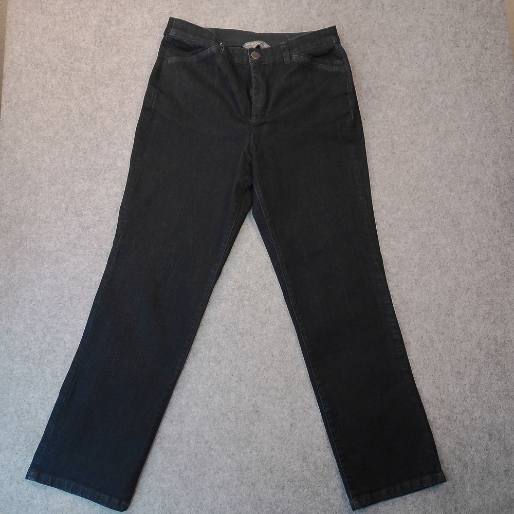 Christopher & Banks Signature Slimming Black Straight Leg Jeans Womens 8 Short